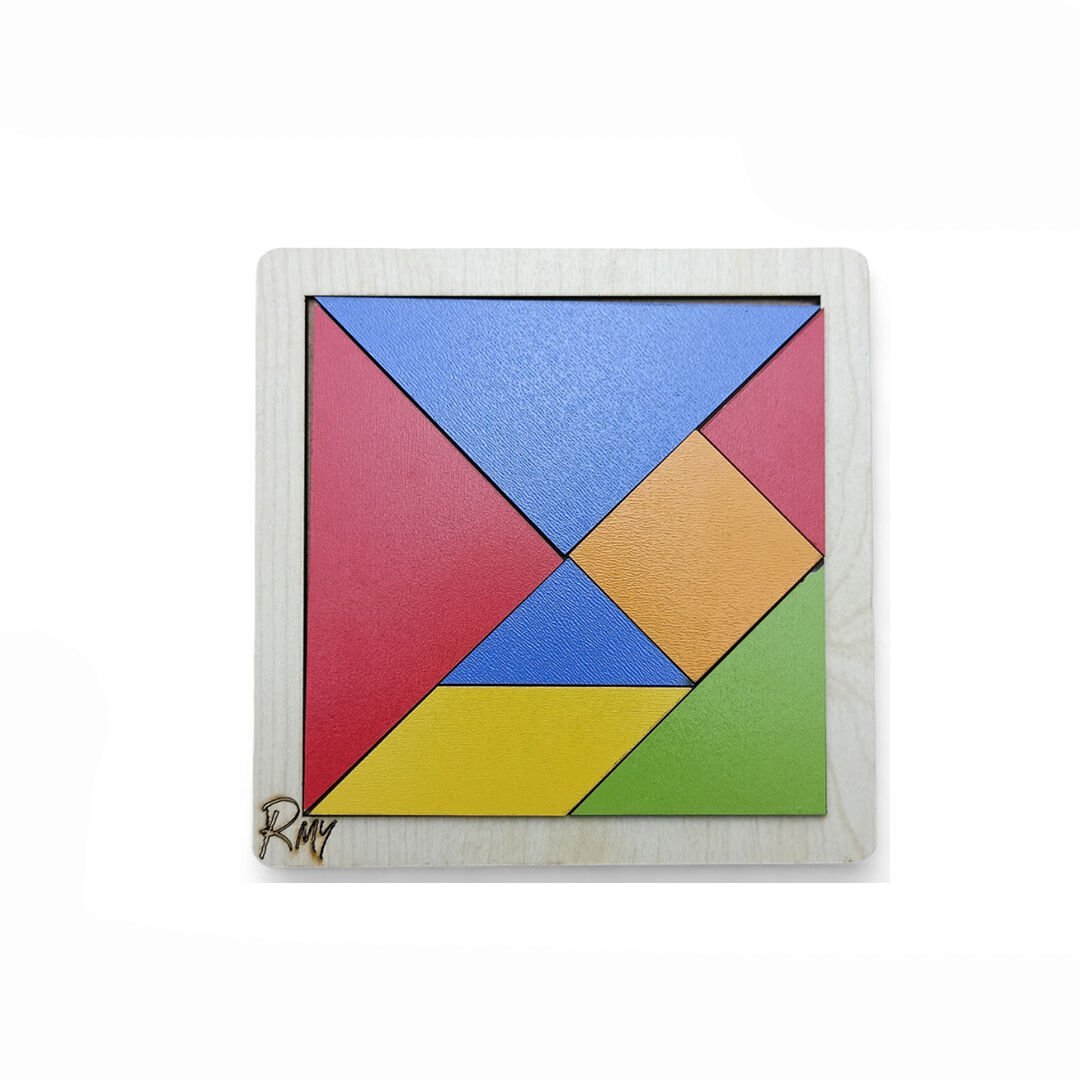 Montessori 7 Parça Eğitici Ahşap Mini Tangram Zeka Oyunu