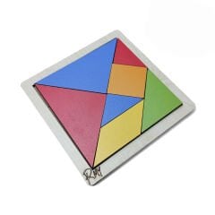 Montessori 7 Parça Eğitici Ahşap Mini Tangram Zeka Oyunu